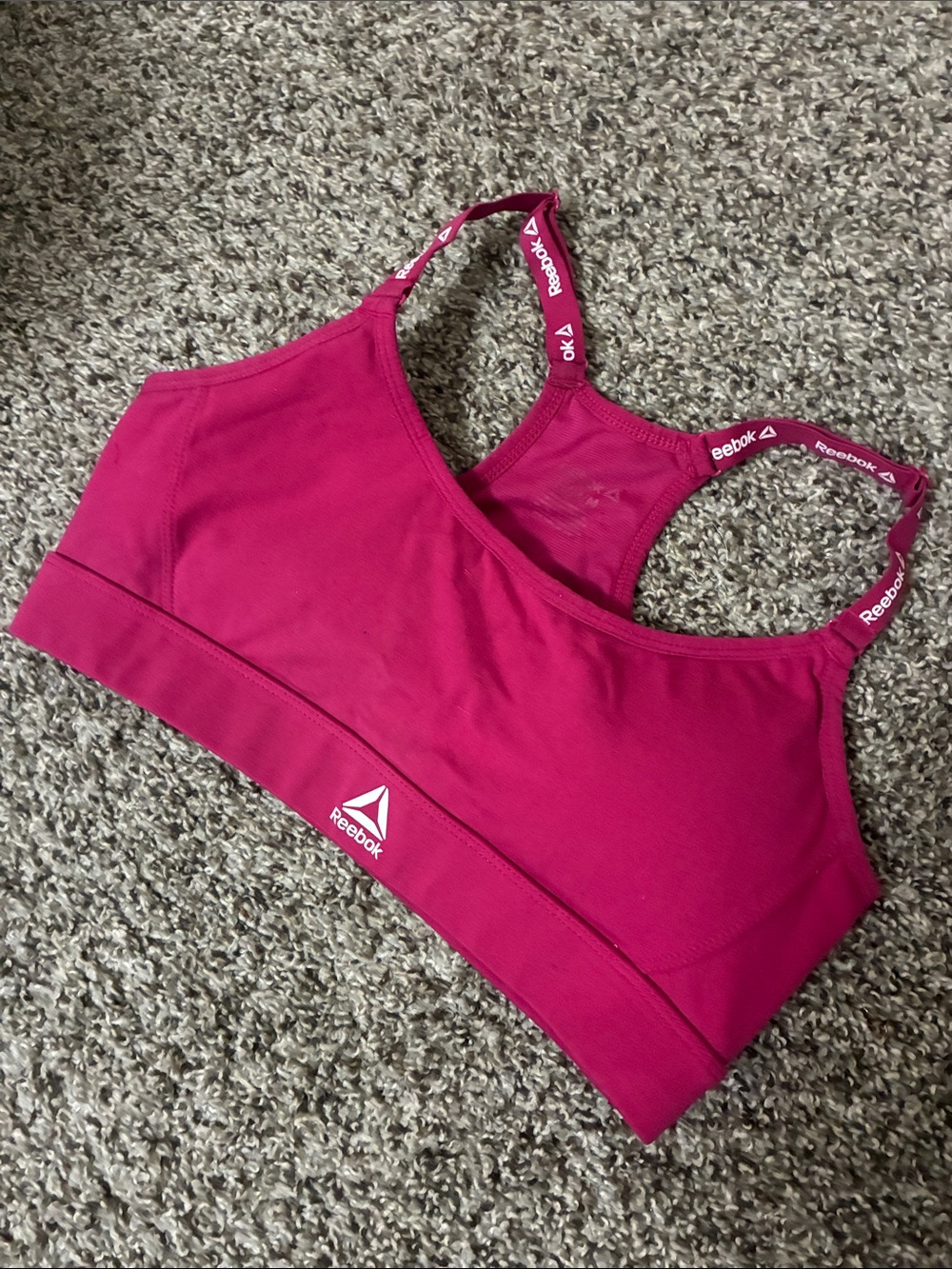 Reebok Magenta Sports Bra with Branded Straps